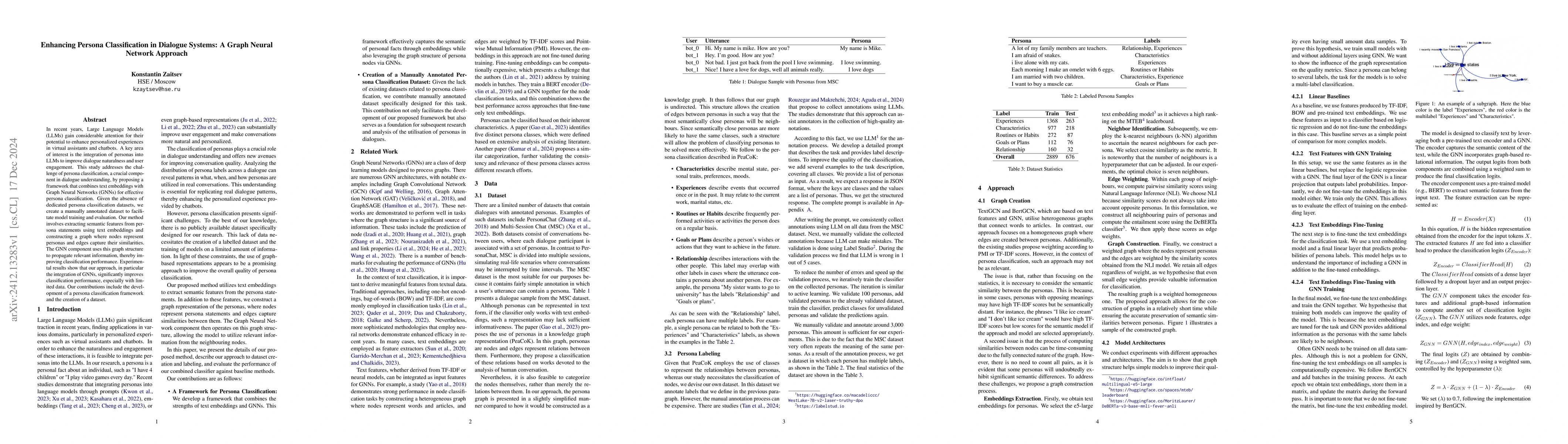 Thumbnail for Enhancing Persona Classification in Dialogue Systems: A Graph Neural
  Network Approach