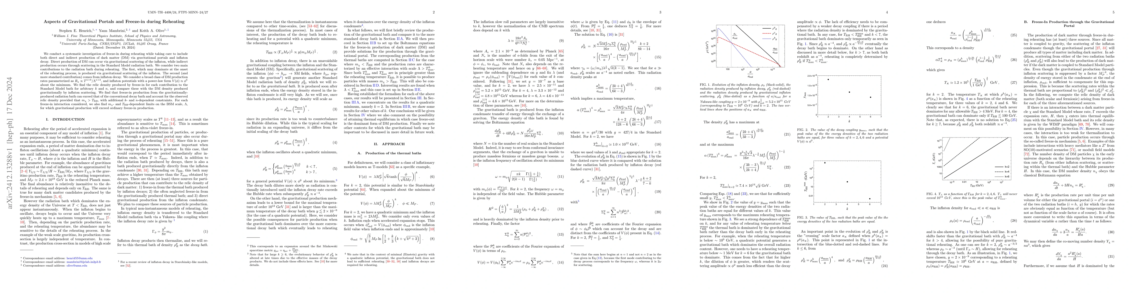 Thumbnail for Aspects of Gravitational Portals and Freeze-in during Reheating