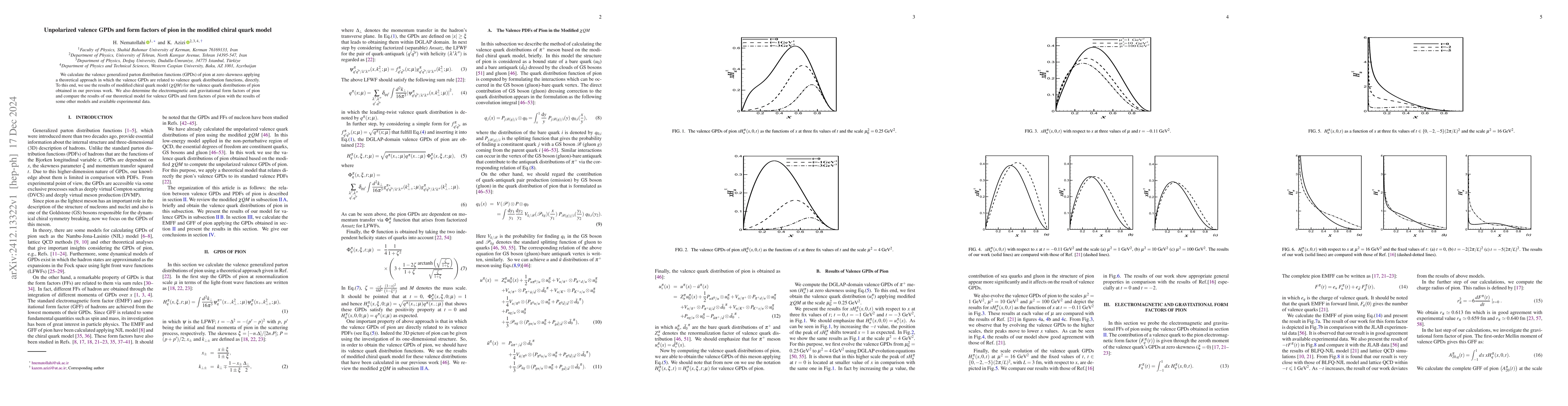 Thumbnail for Unpolarized valence GPDs and form factors of pion in the modified chiral
  quark model