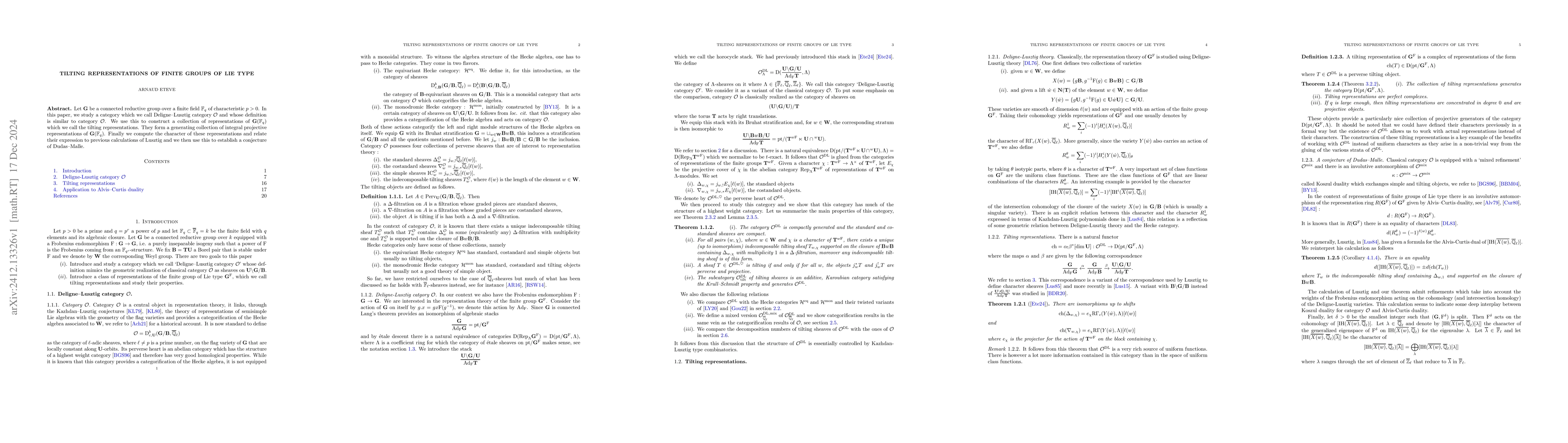 Thumbnail for Tilting representations of finite groups of Lie type