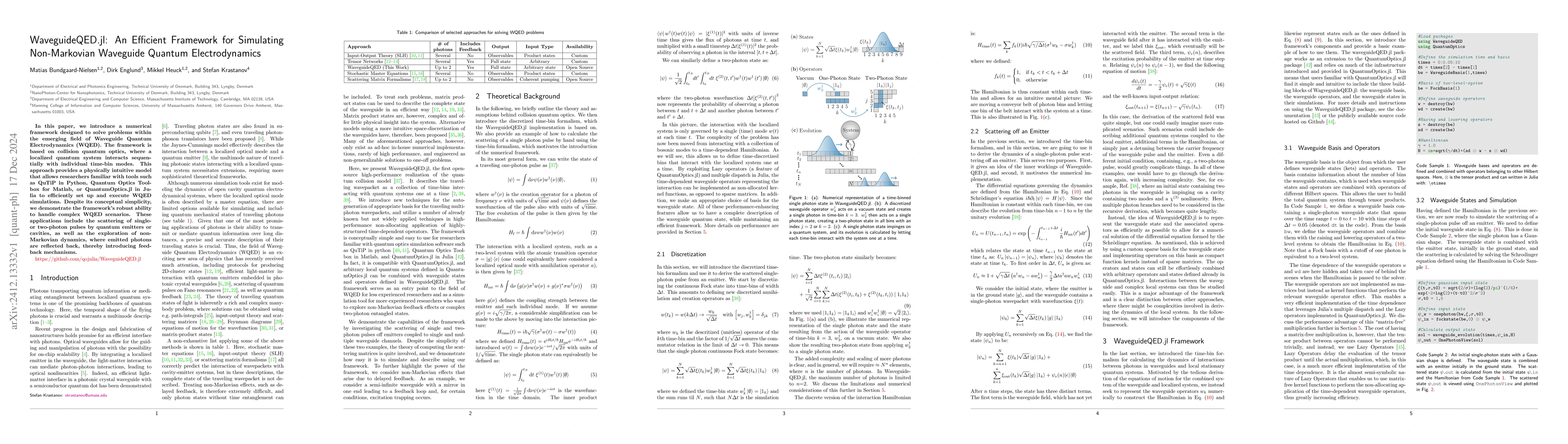Thumbnail for WaveguideQED.jl: An Efficient Framework for Simulating Non-Markovian
  Waveguide Quantum Electrodynamics