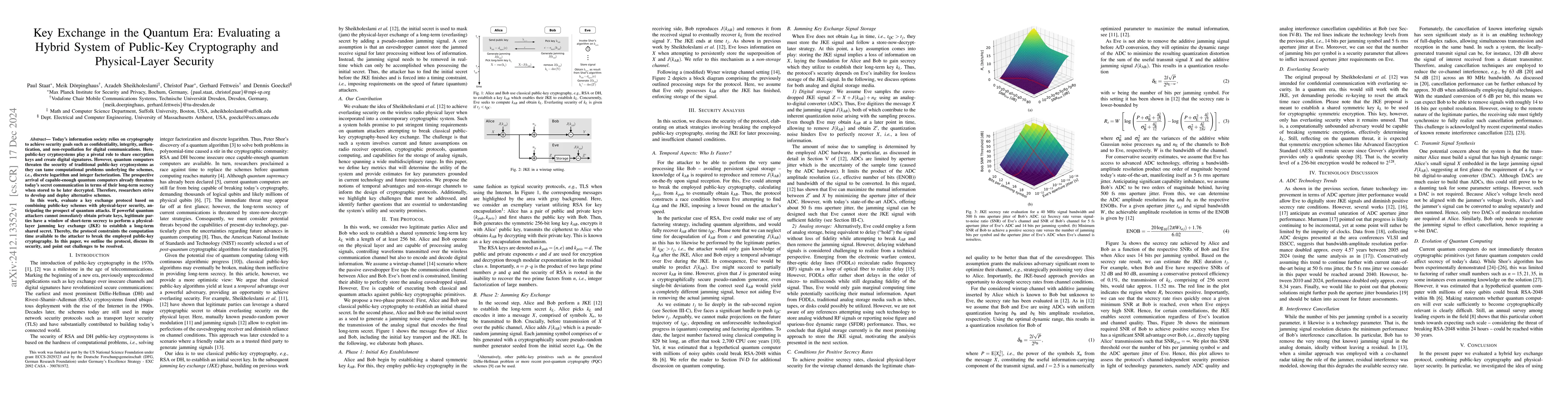 Thumbnail for Key Exchange in the Quantum Era: Evaluating a Hybrid System of
  Public-Key Cryptography and Physical-Layer Security