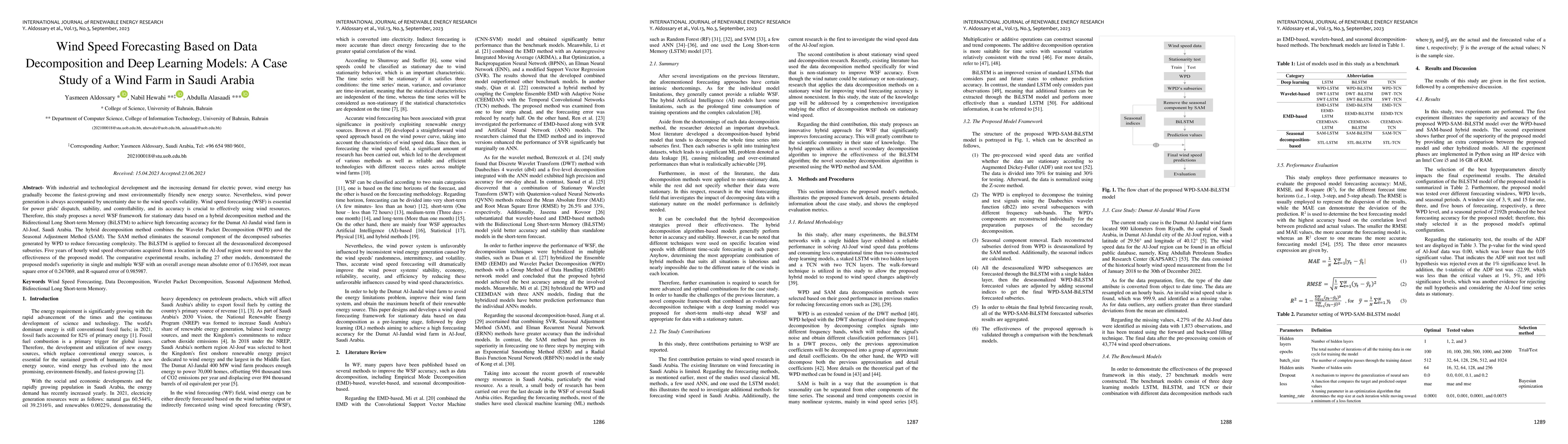 Thumbnail for Wind Speed Forecasting Based on Data Decomposition and Deep Learning
  Models: A Case Study of a Wind Farm in Saudi Arabia