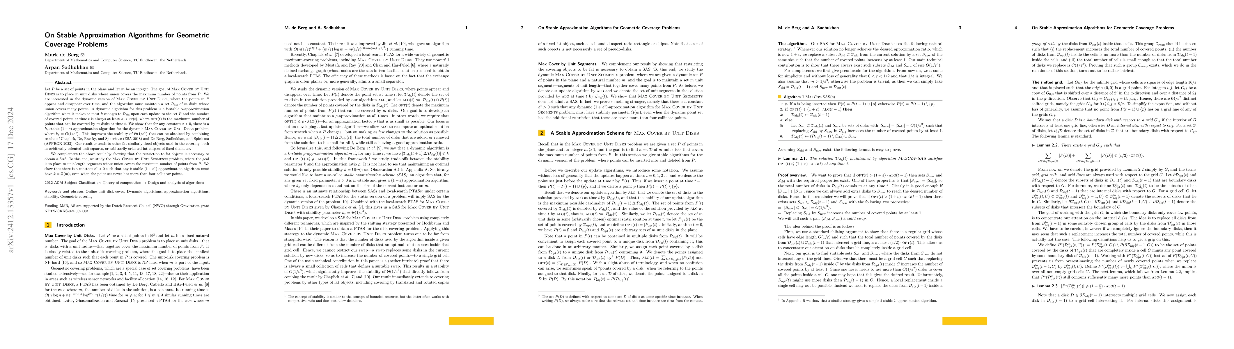 Thumbnail for On Stable Approximation Algorithms for Geometric Coverage Problems