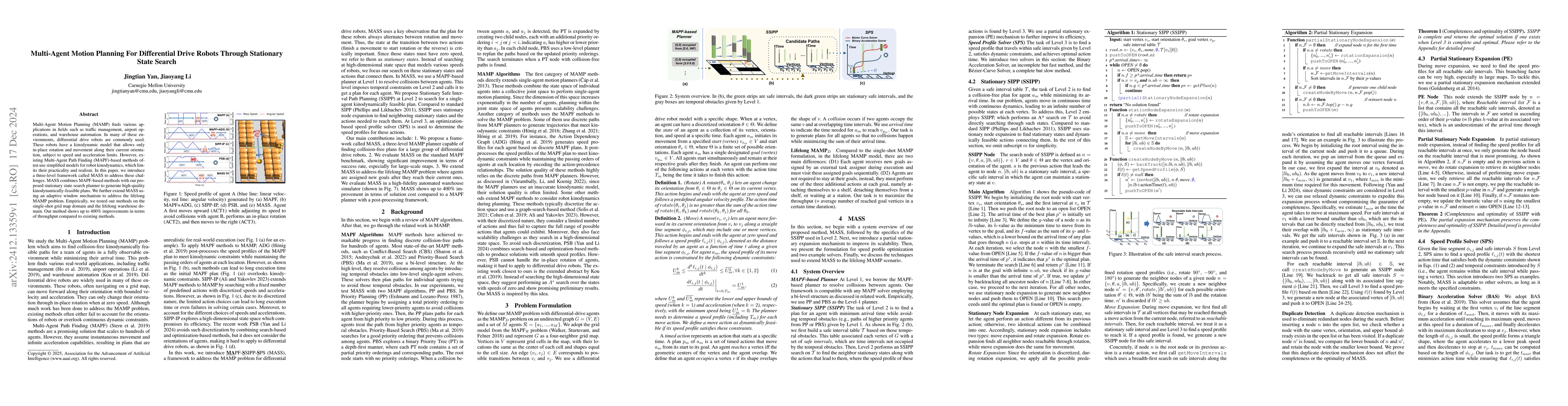 Thumbnail for Multi-Agent Motion Planning For Differential Drive Robots Through
  Stationary State Search