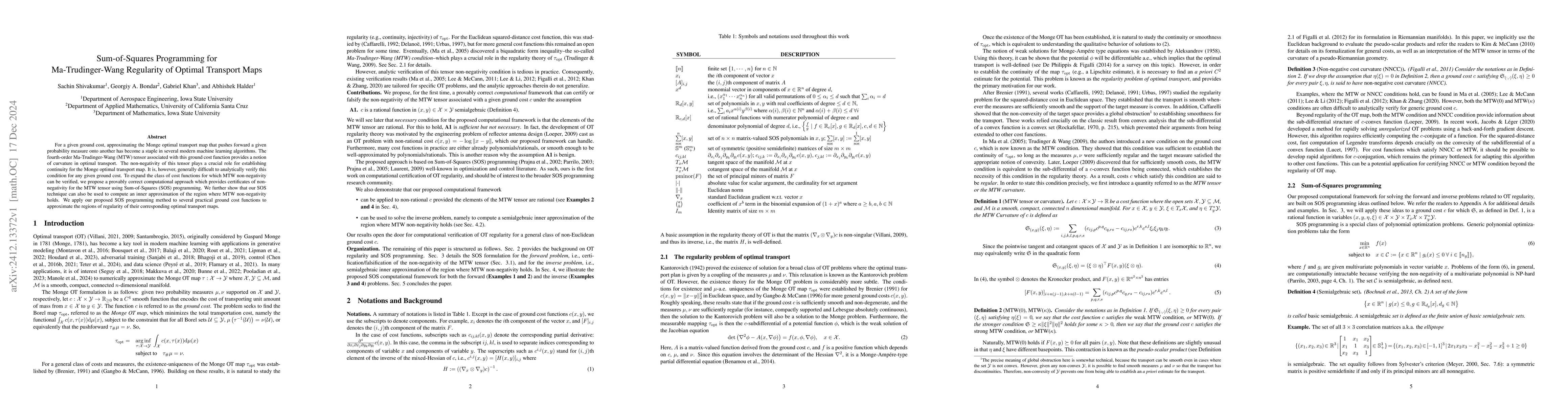 Thumbnail for Sum-of-Squares Programming for Ma-Trudinger-Wang Regularity of Optimal
  Transport Maps