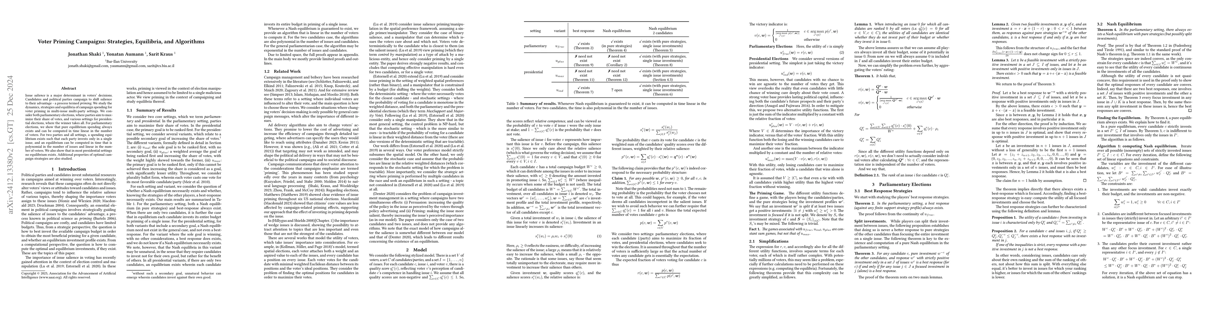 Thumbnail for Voter Priming Campaigns: Strategies, Equilibria, and Algorithms