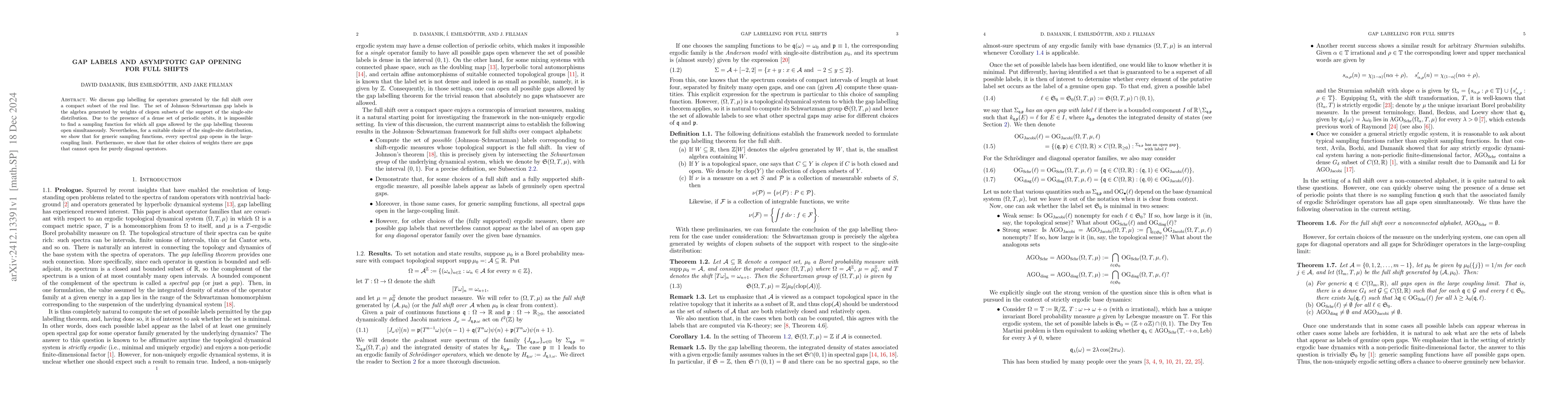 Thumbnail for Gap Labels and Asymptotic Gap Opening for Full Shifts