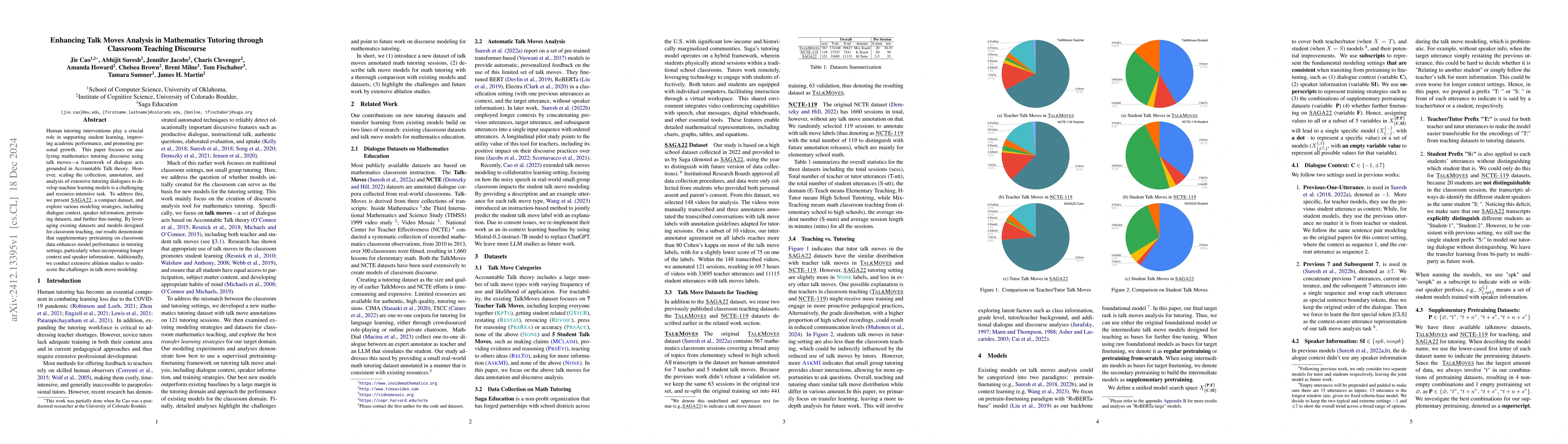 Thumbnail for Enhancing Talk Moves Analysis in Mathematics Tutoring through Classroom
  Teaching Discourse