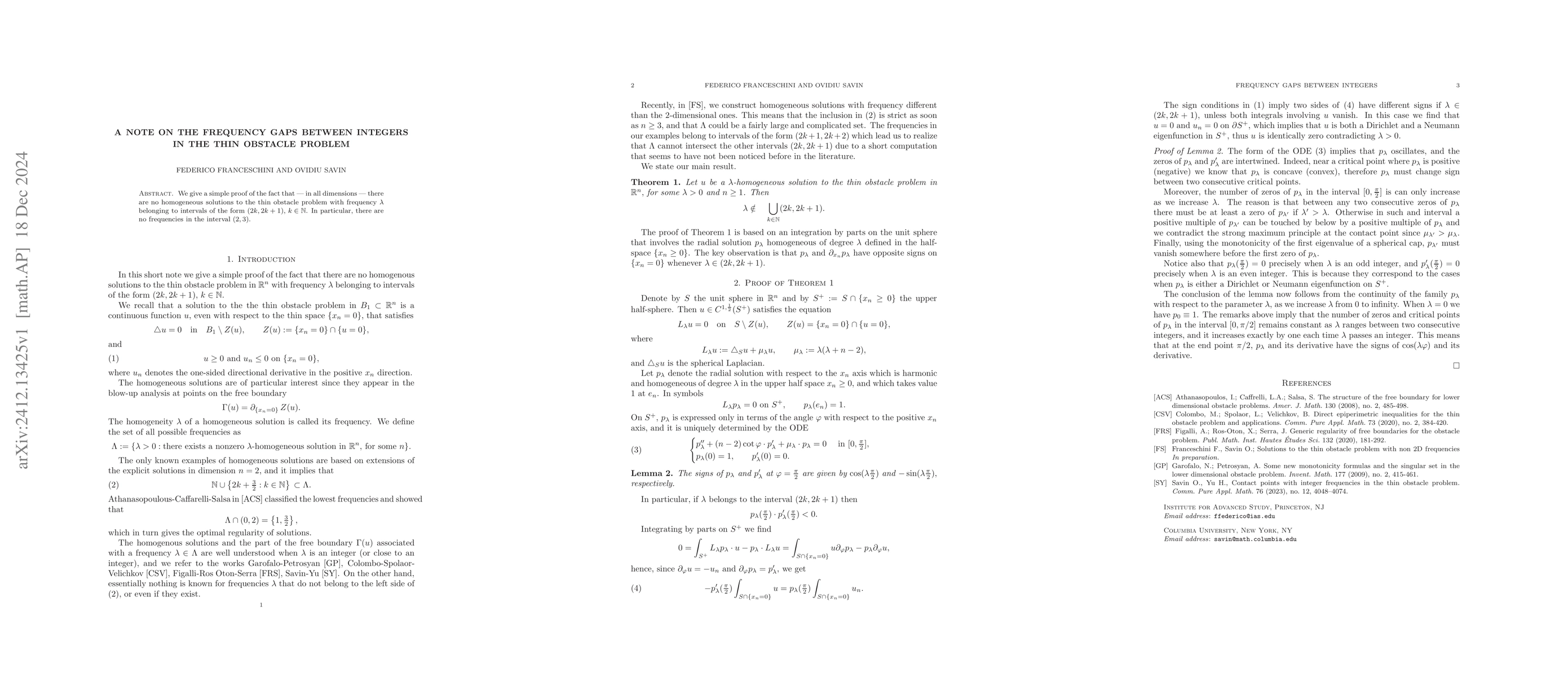 Thumbnail for A note on the frequency gaps between integers in the thin obstacle
  problem