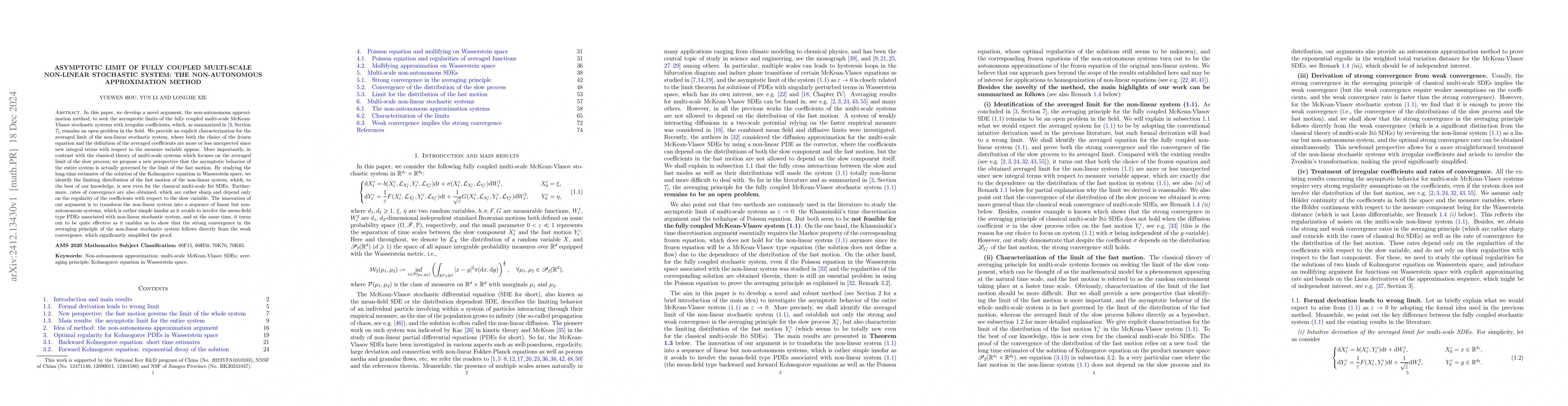 Thumbnail for Asymptotic limit of fully coupled multi-scale non-linear stochastic
  system: the non-autonomous approximation method