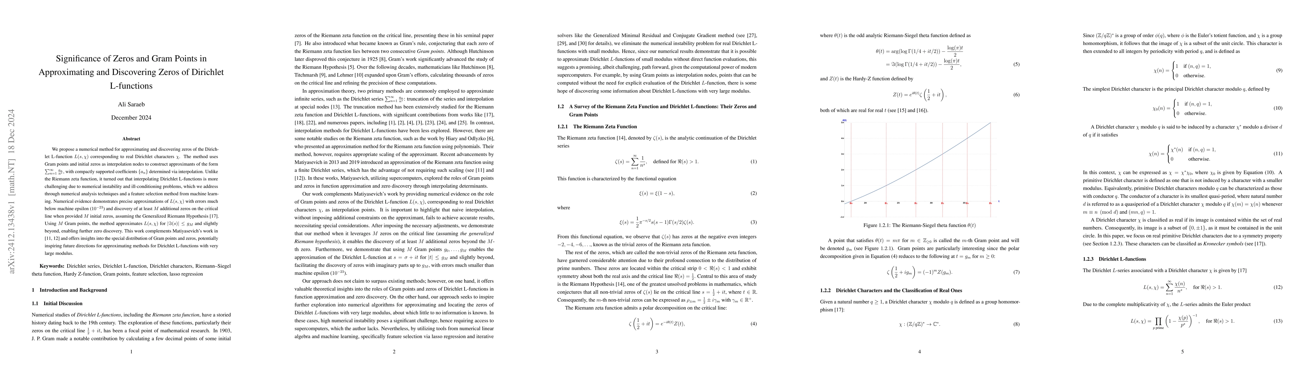 Thumbnail for Significance of Zeros and Gram Points in Approximating and Discovering
  Zeros of Dirichlet L-functions