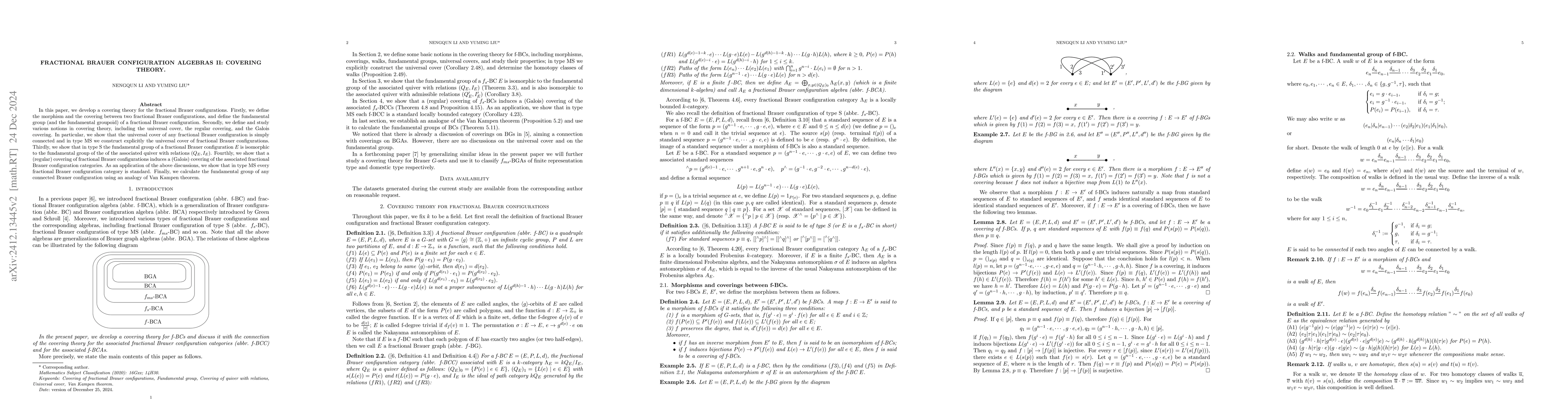 Thumbnail for Fractional Brauer configuration algebras II: covering theory