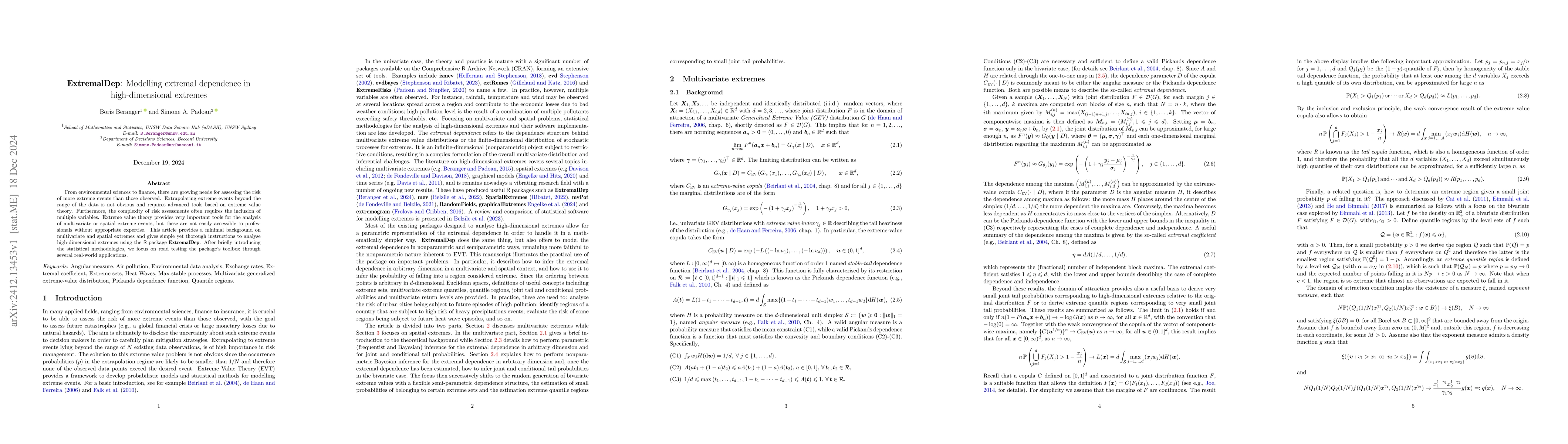 Thumbnail for ExtremalDep: Modelling extremal dependence in high-dimensional extremes