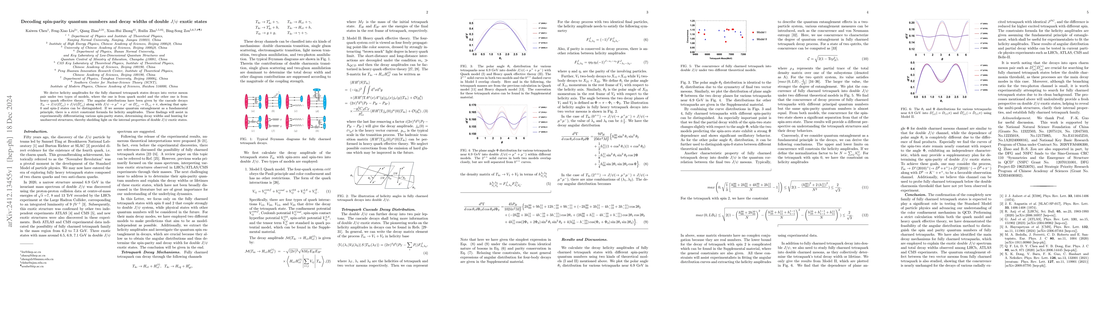 Thumbnail for Decoding spin-parity quantum numbers and decay widths of double $J/ψ$
  exotic states