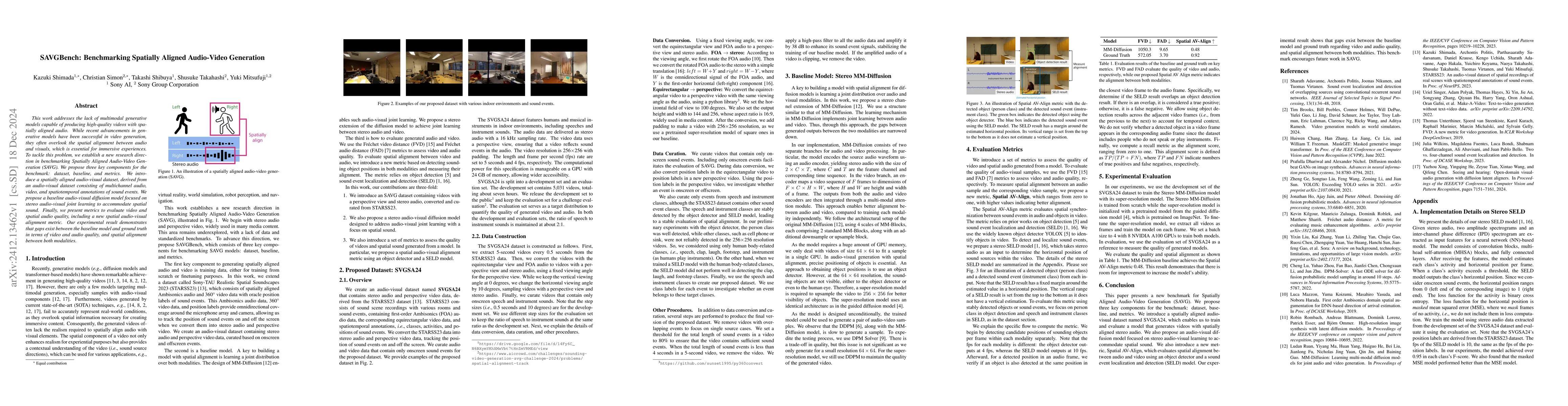 Thumbnail for SAVGBench: Benchmarking Spatially Aligned Audio-Video Generation