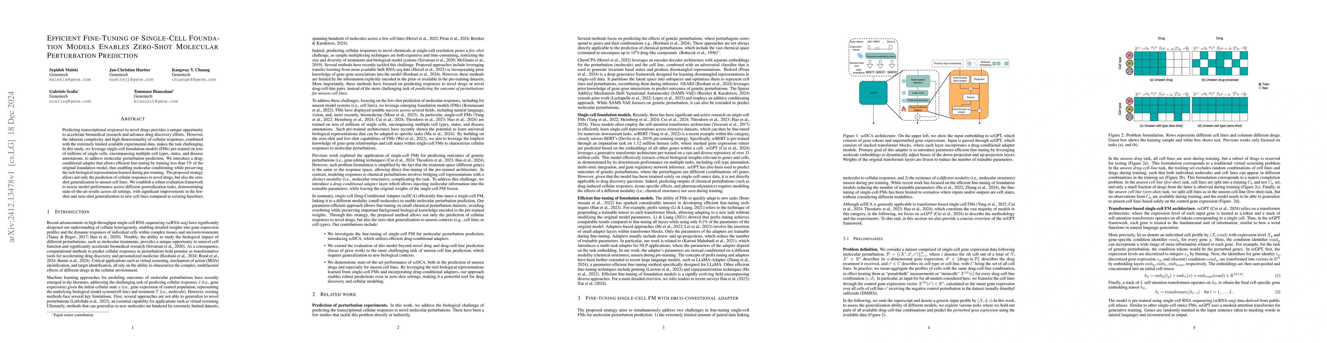 Thumbnail for Efficient Fine-Tuning of Single-Cell Foundation Models Enables Zero-Shot
  Molecular Perturbation Prediction