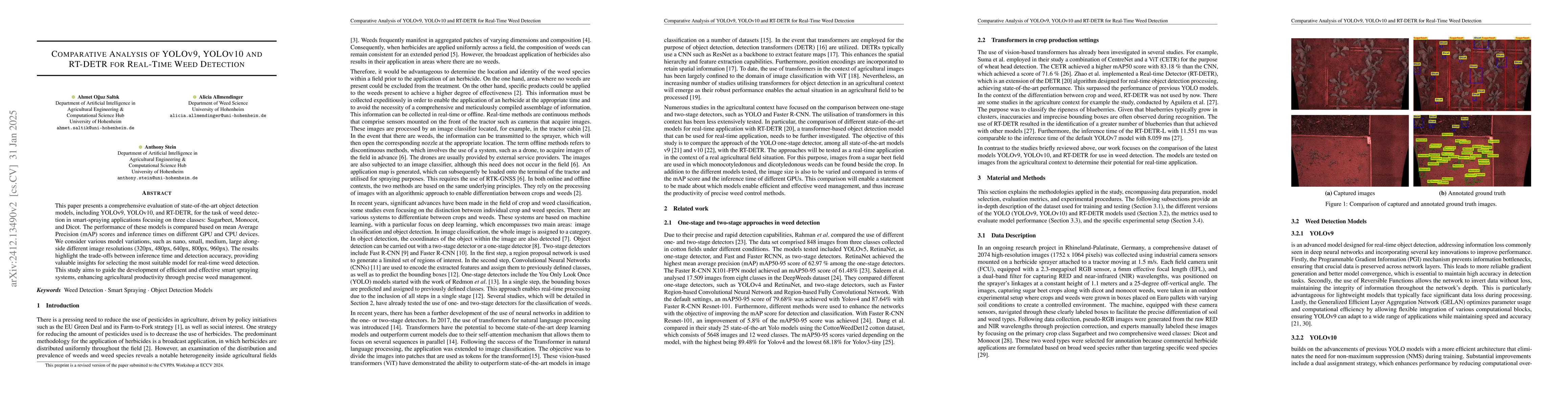 Thumbnail for Comparative Analysis of YOLOv9, YOLOv10 and RT-DETR for Real-Time Weed
  Detection