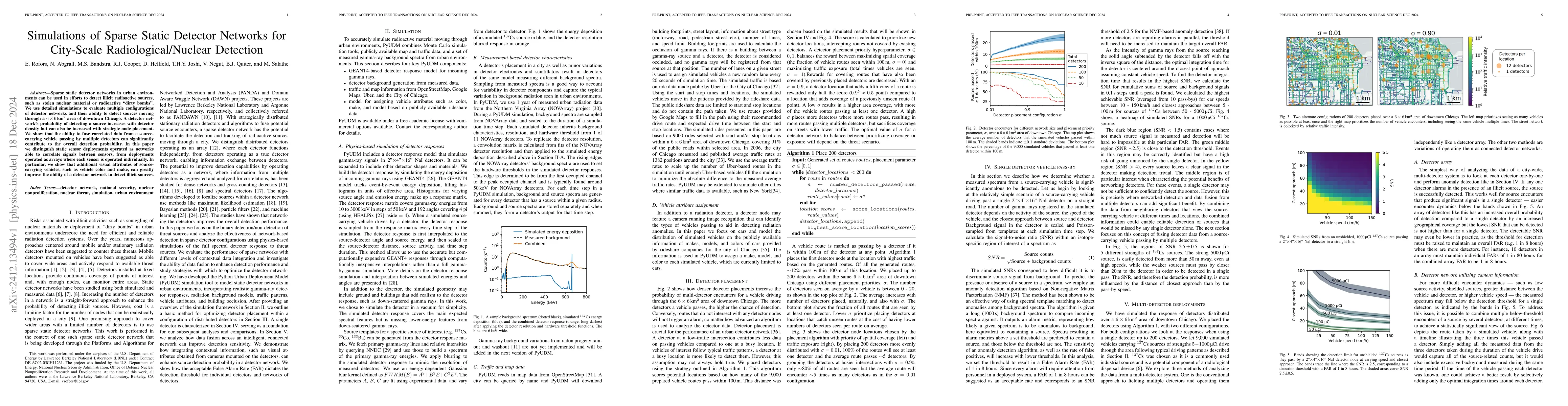Thumbnail for Simulations of Sparse Static Detector Networks for City-Scale
  Radiological/Nuclear Detection