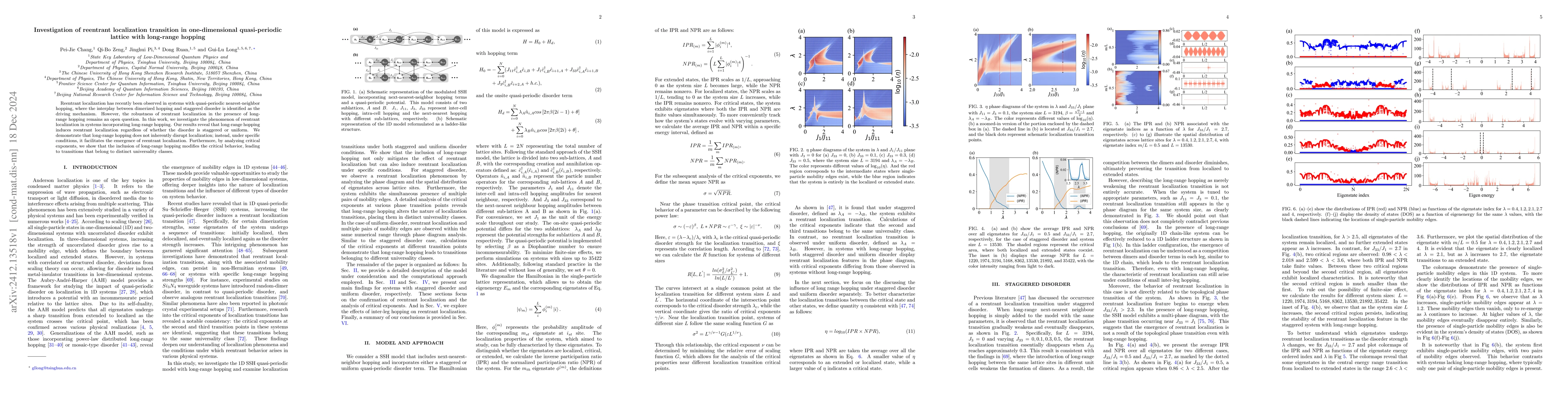 Thumbnail for Investigation of reentrant localization transition in one-dimensional
  quasi-periodic lattice with long-range hopping