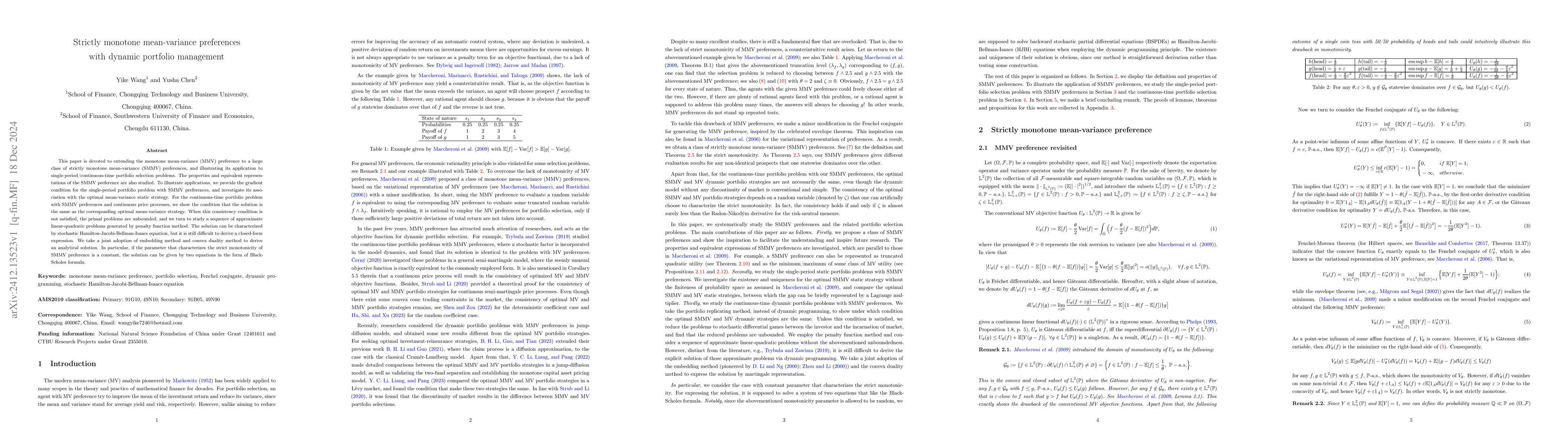 Thumbnail for Strictly monotone mean-variance preferences with dynamic portfolio
  management