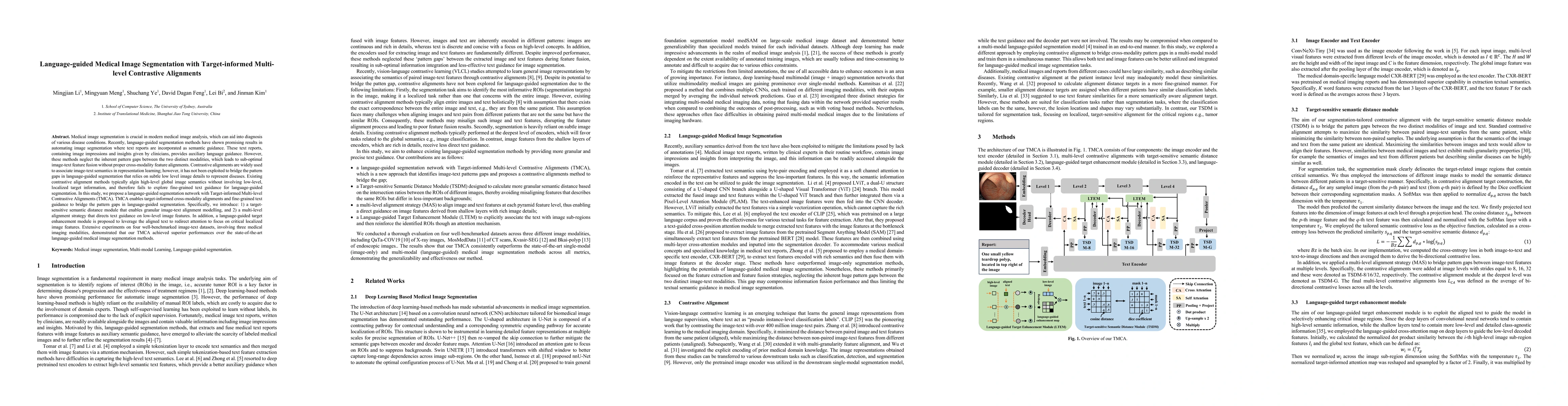 Thumbnail for Language-guided Medical Image Segmentation with Target-informed
  Multi-level Contrastive Alignments