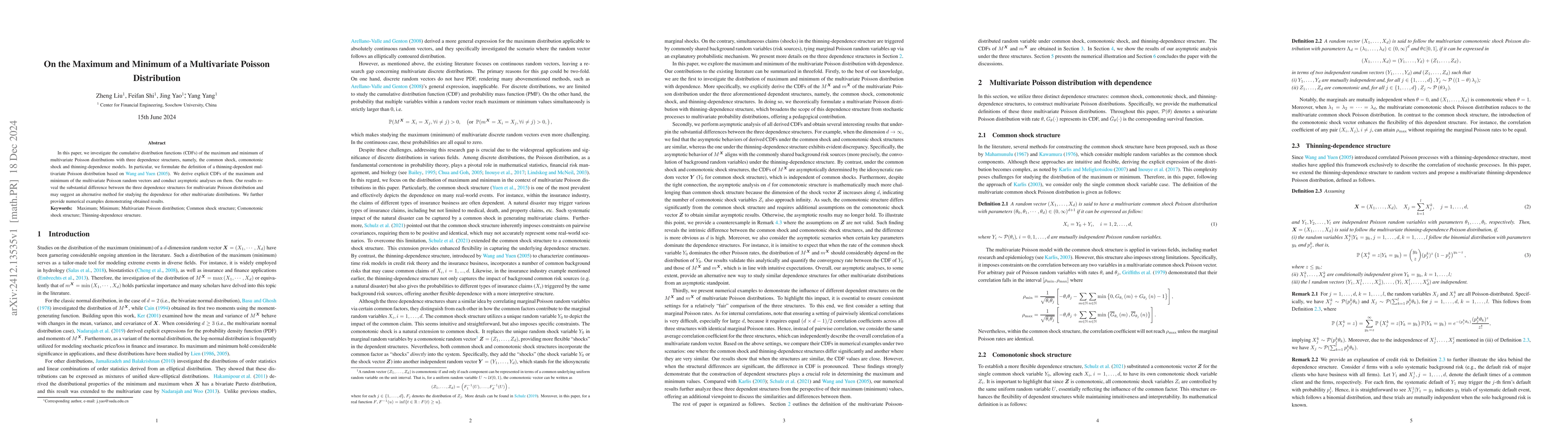 Thumbnail for On the Maximum and Minimum of a Multivariate Poisson Distribution
