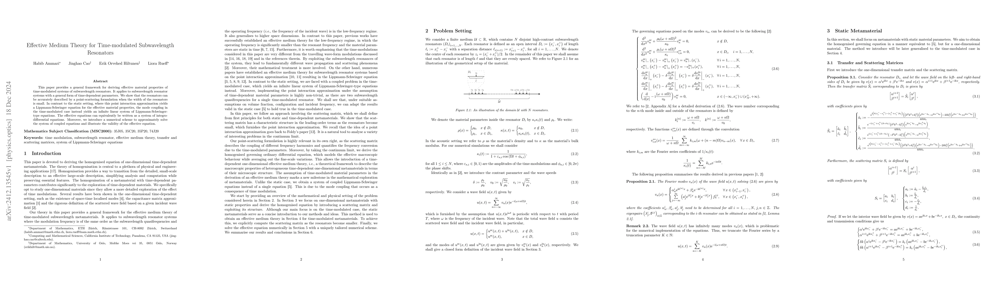 Thumbnail for Effective Medium Theory for Time-modulated Subwavelength Resonators