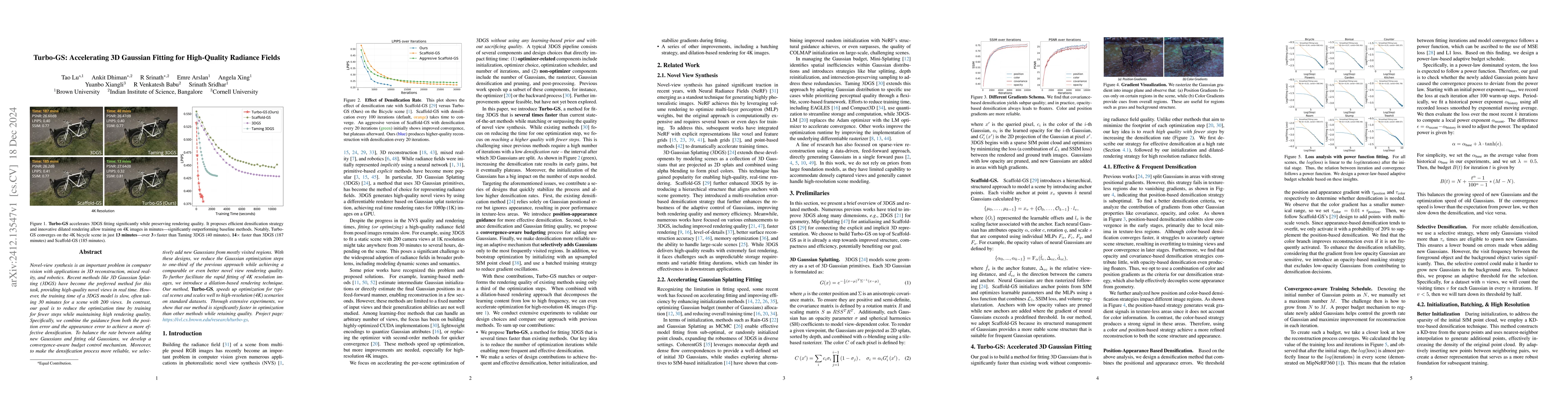 Thumbnail for Turbo-GS: Accelerating 3D Gaussian Fitting for High-Quality Radiance
  Fields