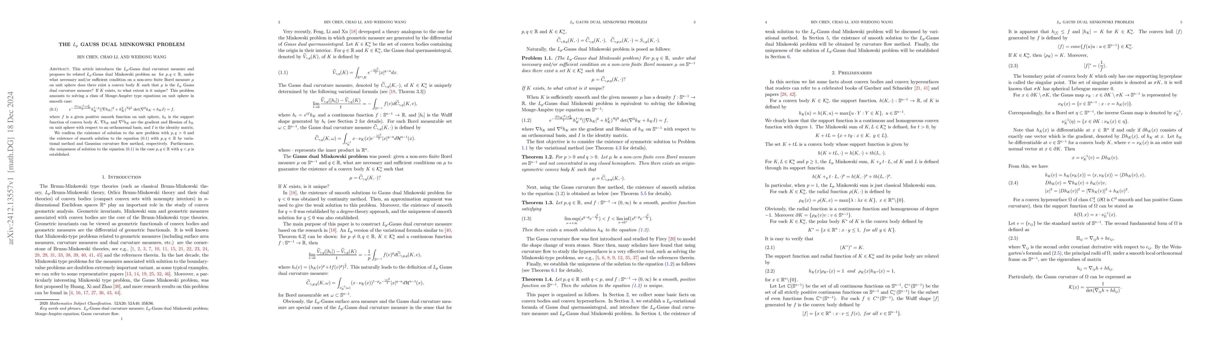 Thumbnail for The $L_p$ Gauss dual Minkowski problem