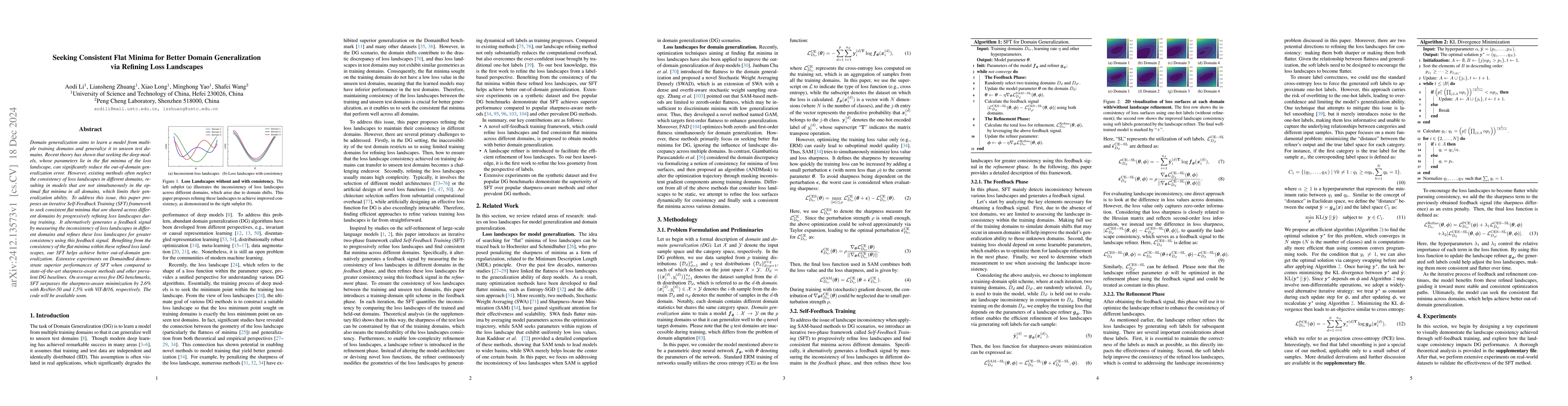 Thumbnail for Seeking Consistent Flat Minima for Better Domain Generalization via
  Refining Loss Landscapes