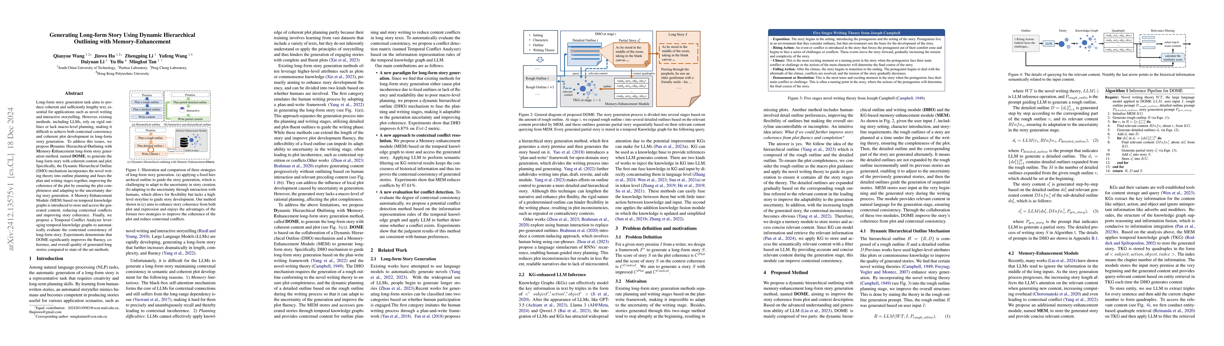 Thumbnail for Generating Long-form Story Using Dynamic Hierarchical Outlining with
  Memory-Enhancement