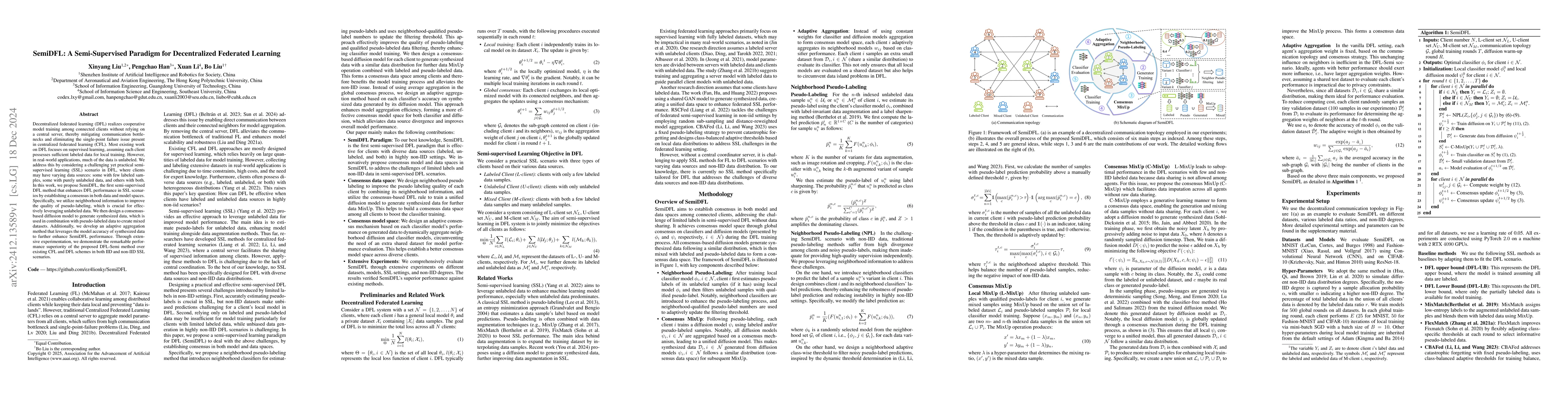 Thumbnail for SemiDFL: A Semi-Supervised Paradigm for Decentralized Federated Learning