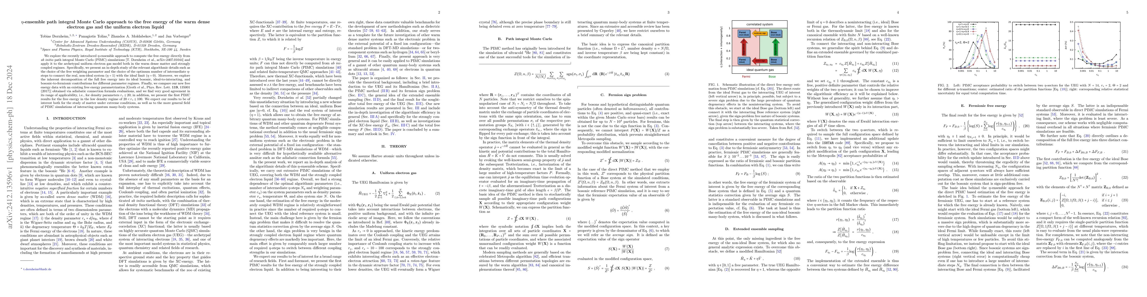 Thumbnail for η-ensemble path integral Monte Carlo approach to the free energy of
  the warm dense electron gas and the uniform electron liquid