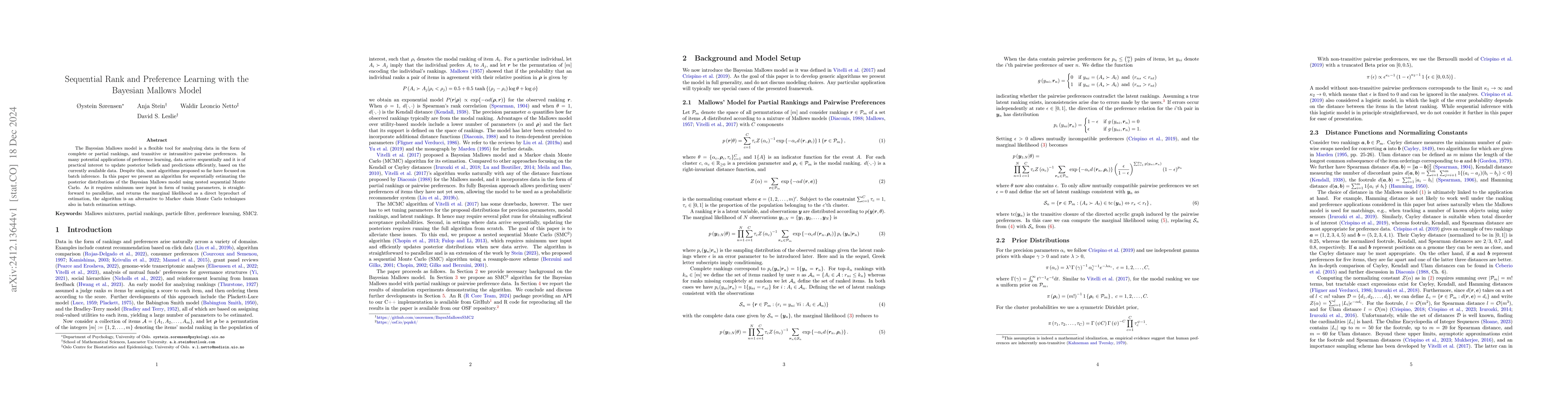 Thumbnail for Sequential Rank and Preference Learning with the Bayesian Mallows Model