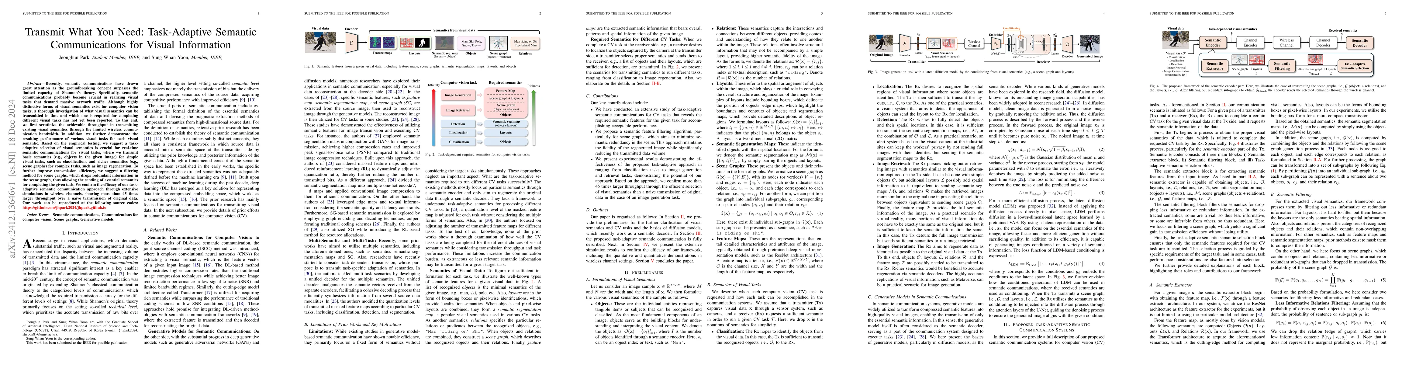 Thumbnail for Transmit What You Need: Task-Adaptive Semantic Communications for Visual
  Information
