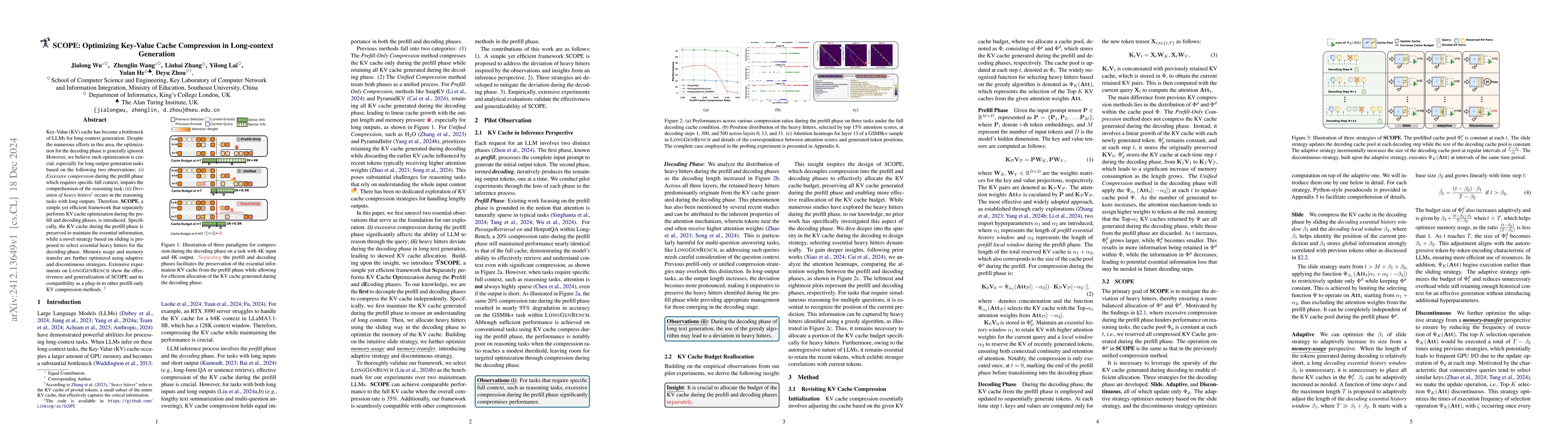 Thumbnail for SCOPE: Optimizing Key-Value Cache Compression in Long-context Generation