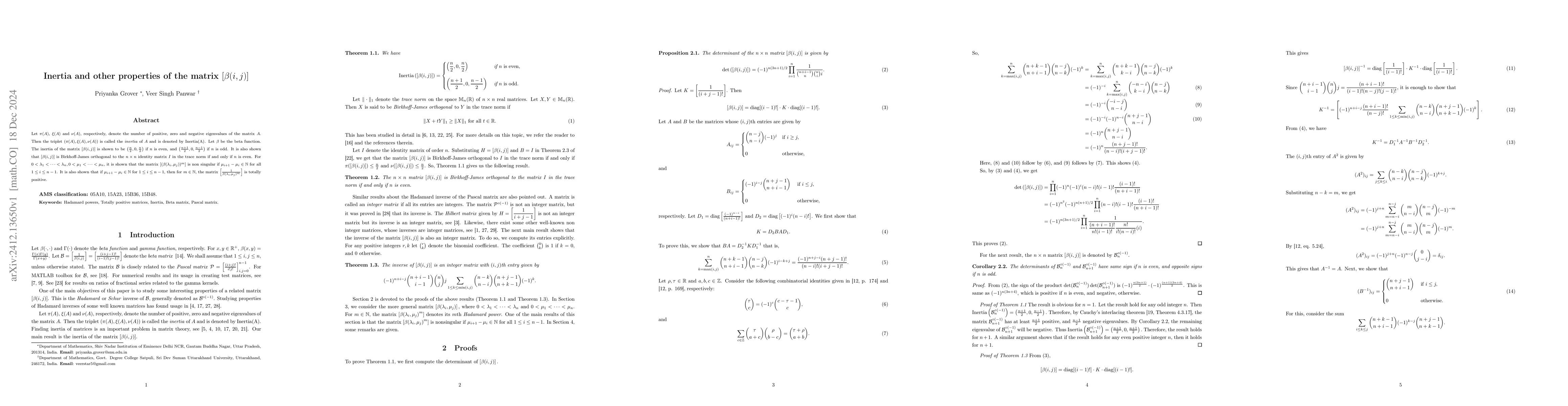 Thumbnail for Inertia and other properties of the matrix $\left[β(i,j)\right]$
