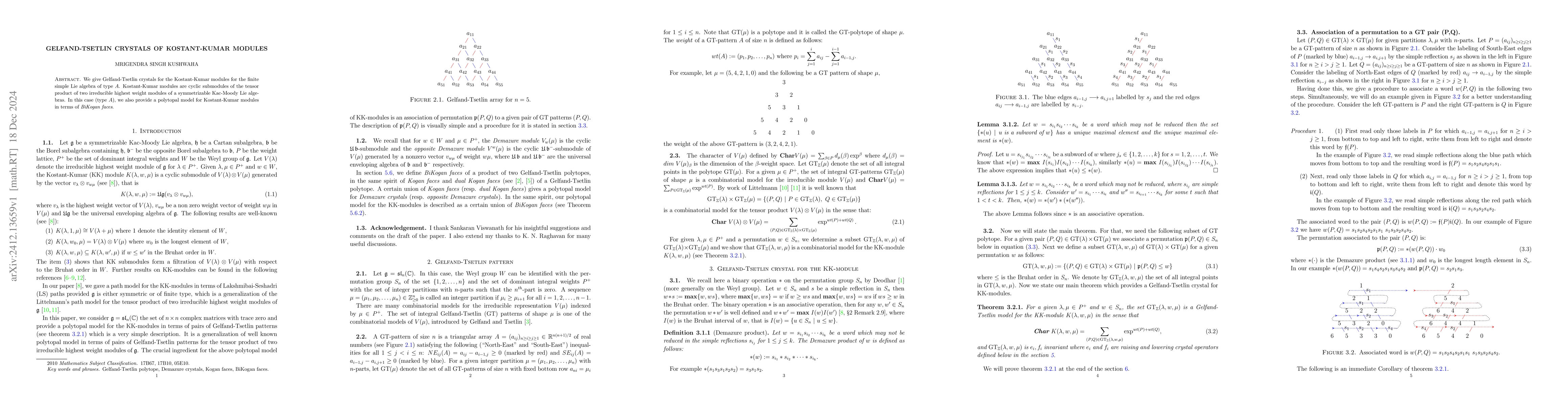 Thumbnail for Gelfand-Tsetlin Crystals of Kostant-Kumar modules