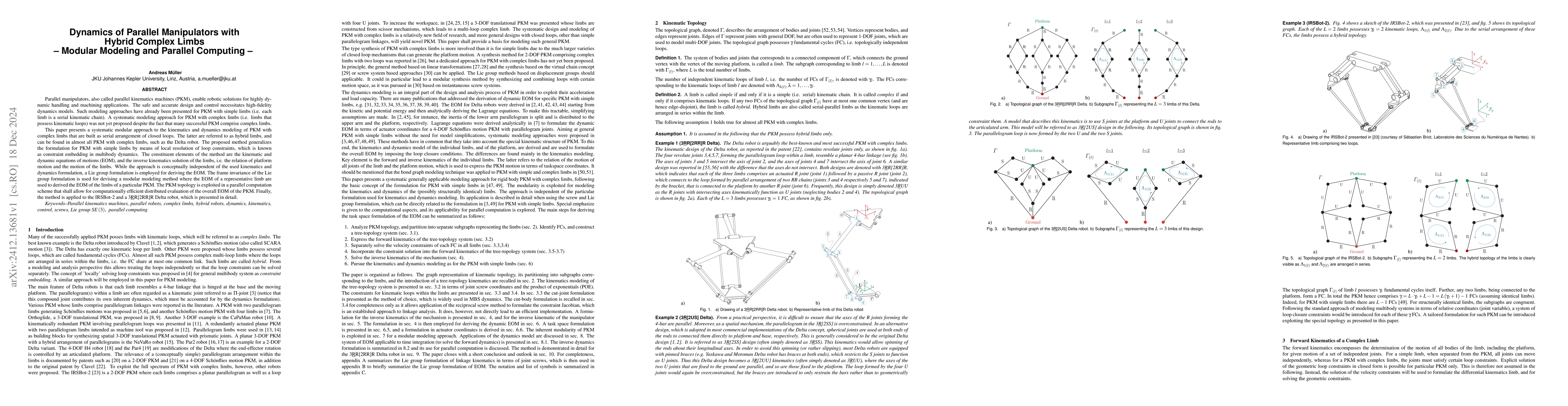 Thumbnail for Dynamics of Parallel Manipulators with Hybrid Complex Limbs -- Modular
  Modeling and Parallel Computing