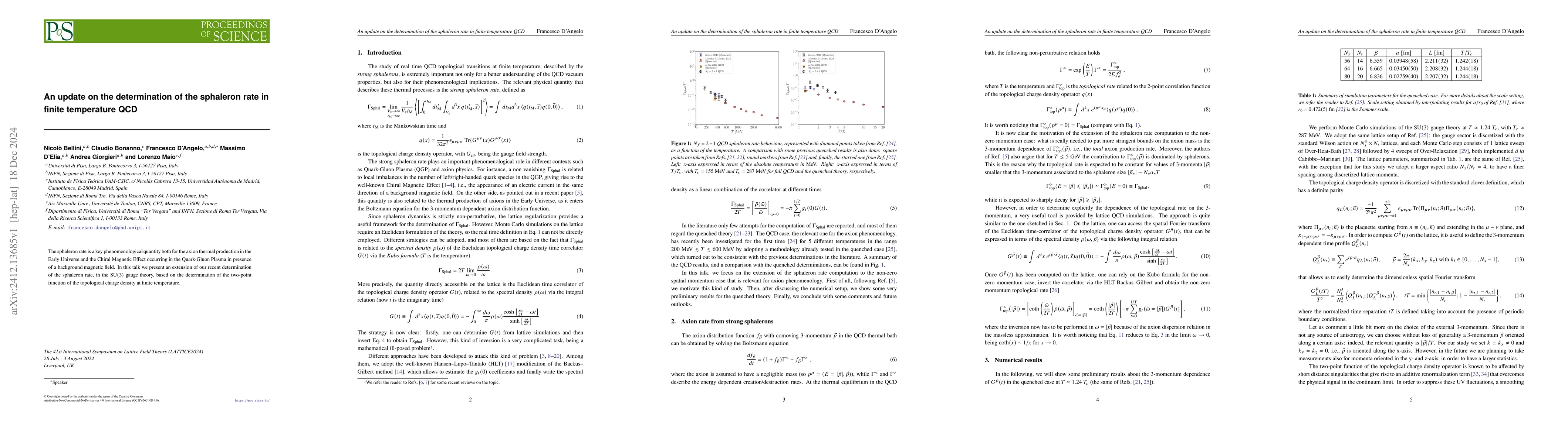 Thumbnail for An update on the determination of the sphaleron rate in finite
  temperature QCD