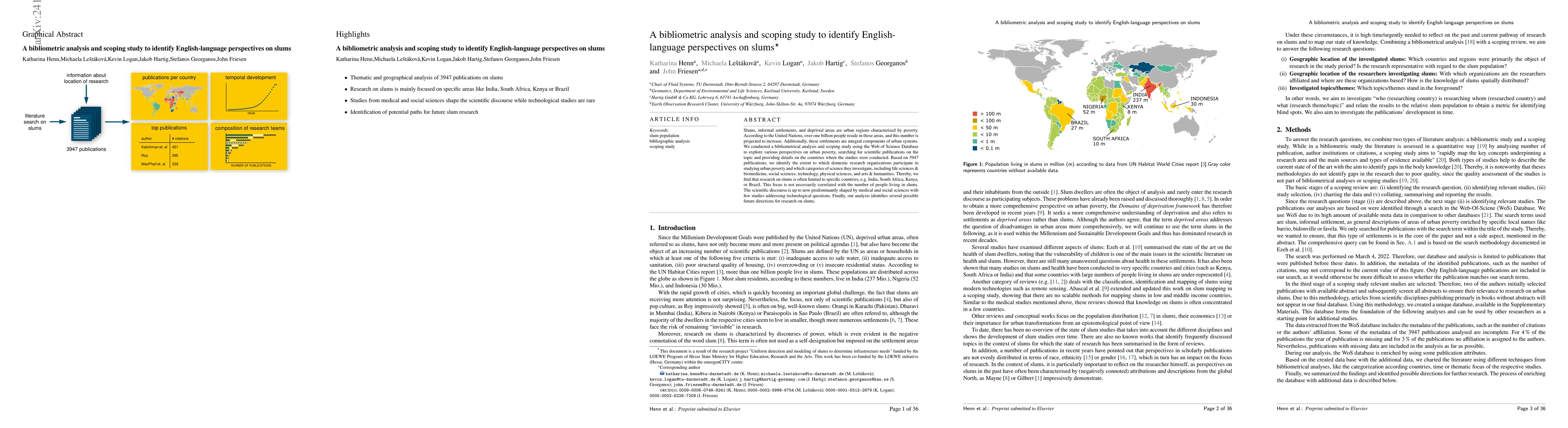 Thumbnail for A bibliometric analysis and scoping study to identify English-language
  perspectives on slums