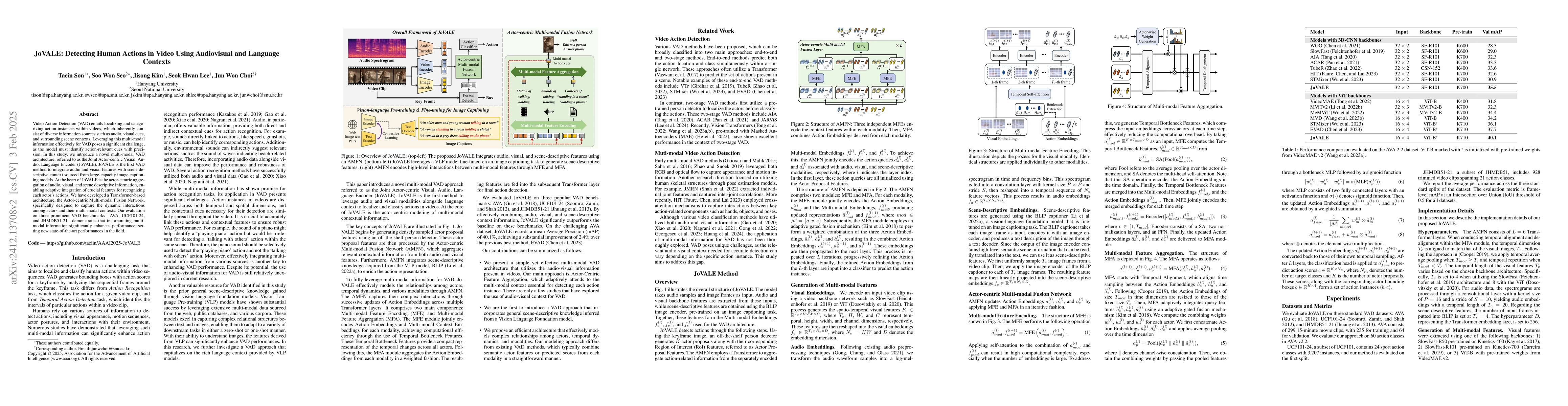 Thumbnail for JoVALE: Detecting Human Actions in Video Using Audiovisual and Language
  Contexts