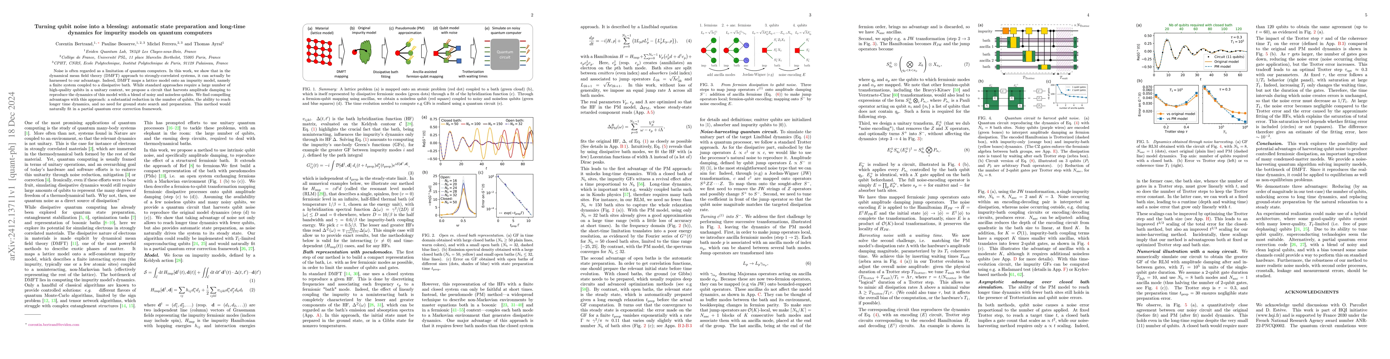 Thumbnail for Turning qubit noise into a blessing: Automatic state preparation and
  long-time dynamics for impurity models on quantum computers