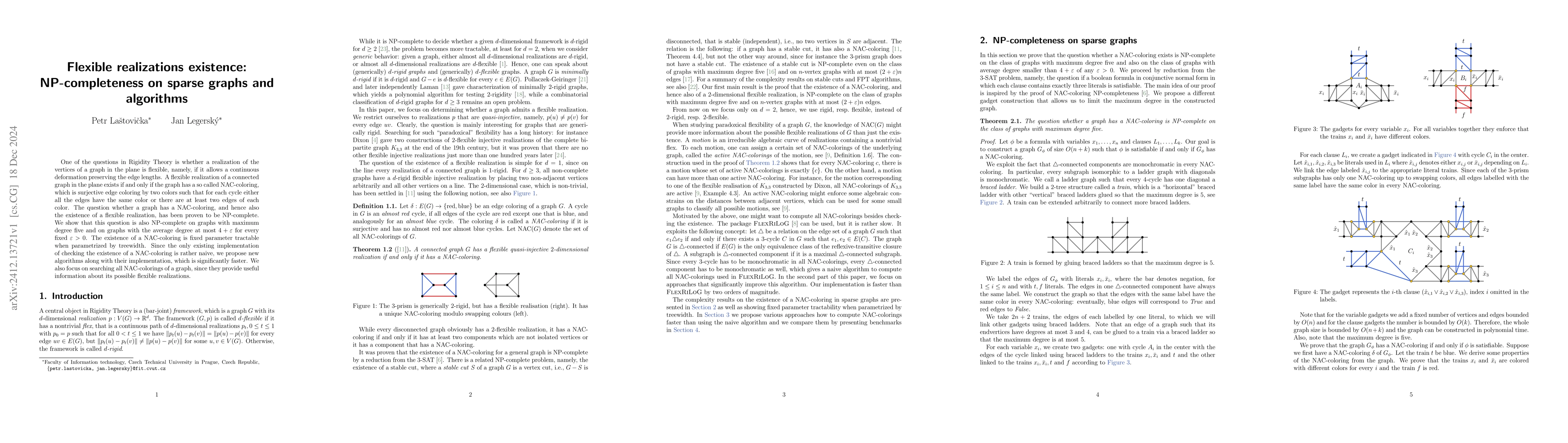 Thumbnail for Flexible realizations existence: NP-completeness on sparse graphs and
  algorithms