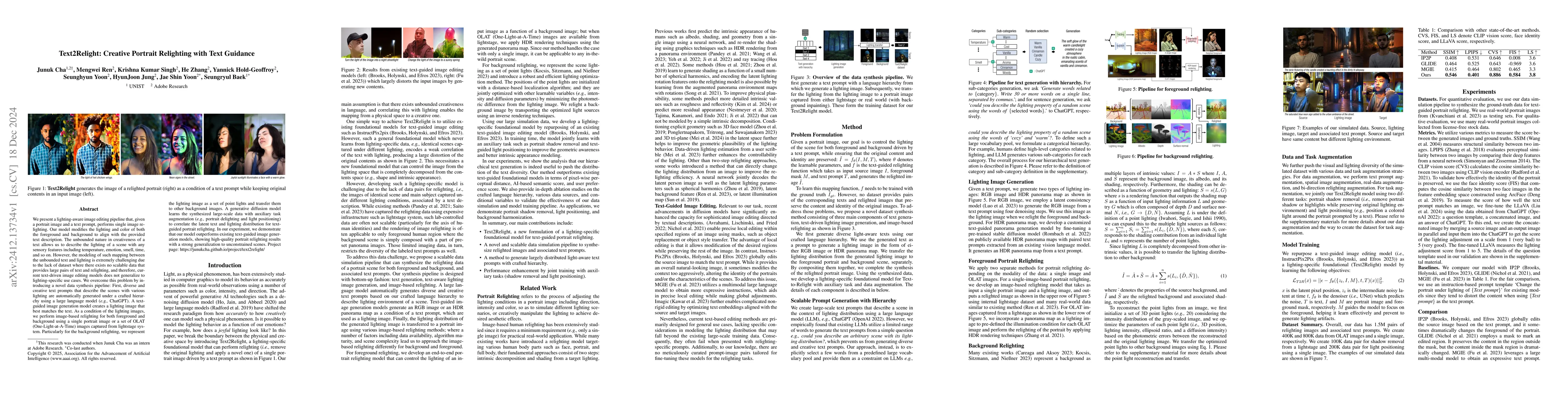 Thumbnail for Text2Relight: Creative Portrait Relighting with Text Guidance
