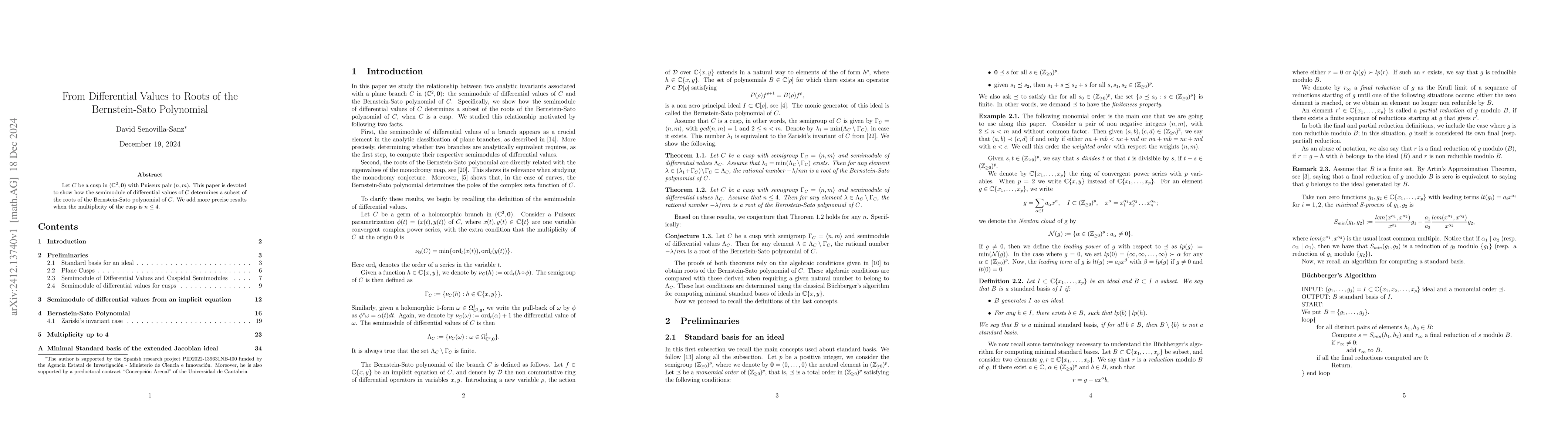 Thumbnail for From Differential Values to Roots of the Bernstein-Sato Polynomial
