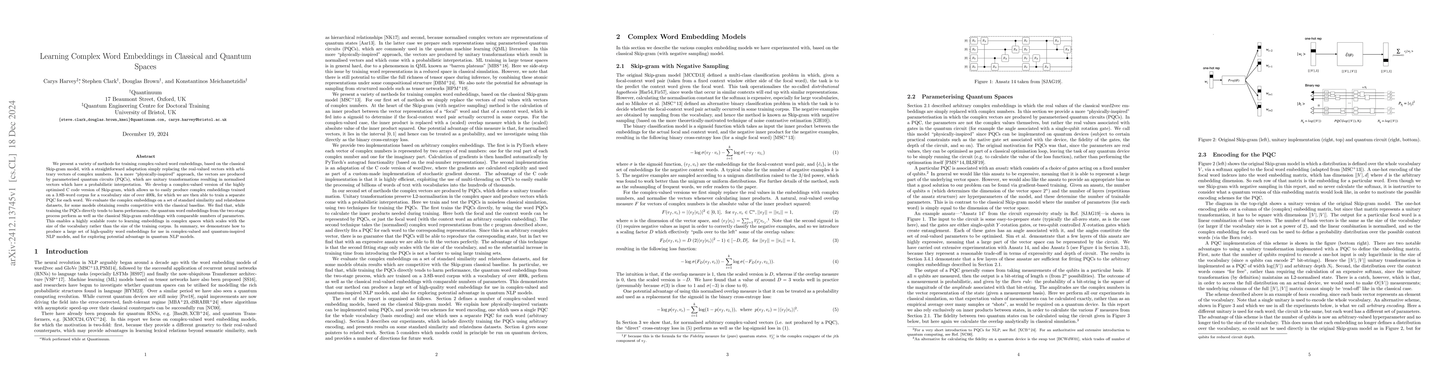 Thumbnail for Learning Complex Word Embeddings in Classical and Quantum Spaces