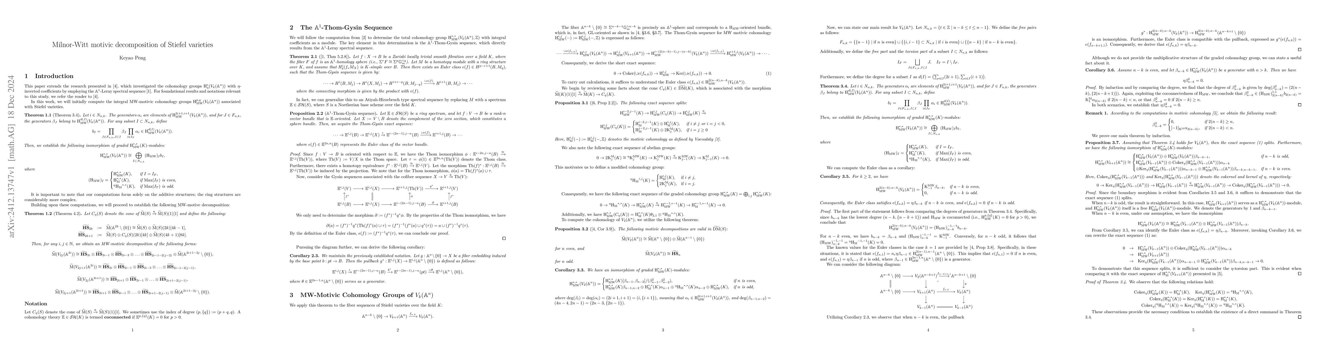 Thumbnail for Milnor-Witt motivic decomposition of Stiefel varieties