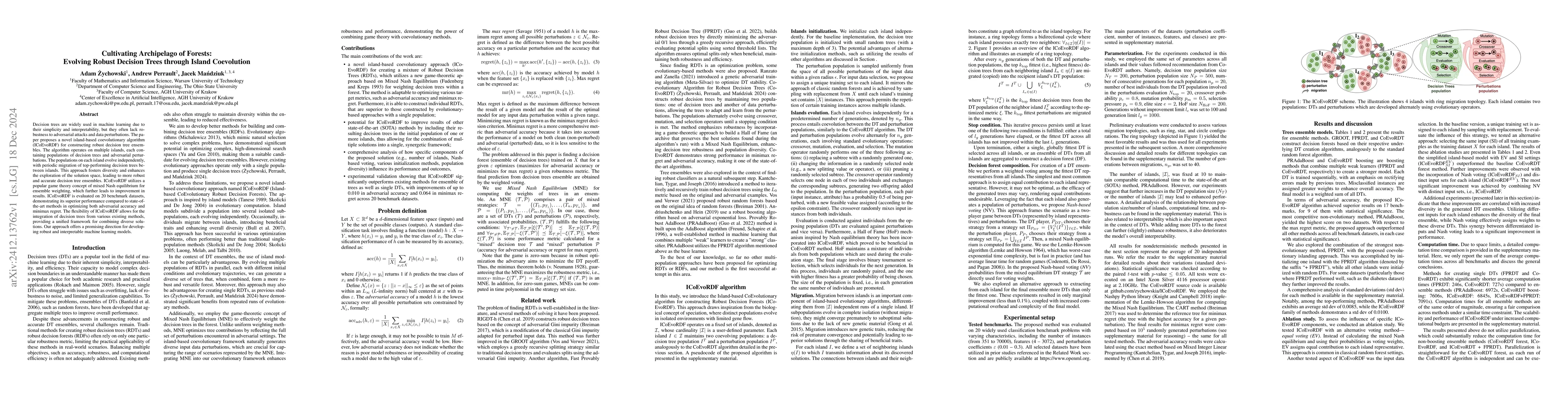 Thumbnail for Cultivating Archipelago of Forests: Evolving Robust Decision Trees
  through Island Coevolution